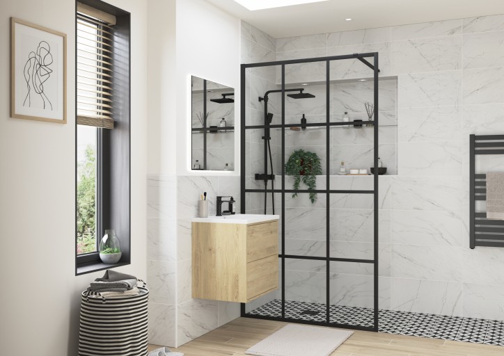 DIEWP1046RefleXion Iconix Wetroom Framed Panel