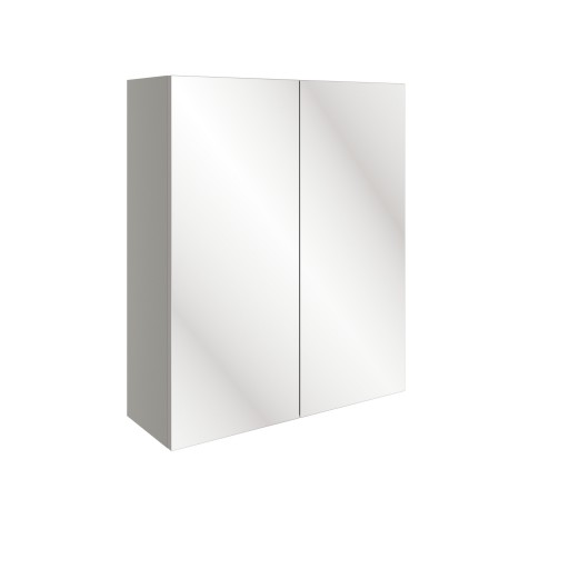 DIFT1582Pearl Grey Gloss 600mm 2 Door Mirrored Wall Unit