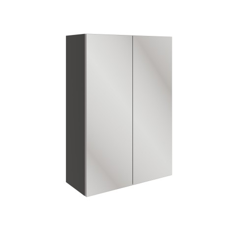 DIFT1574Valesso Oynx Grey Gloss 500mm 2 Door Mirrored Wall Unit