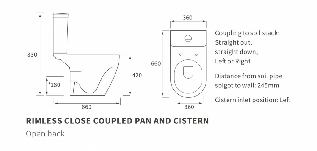 DIPTP0214Rimless Close Coupled Pan And Cistern