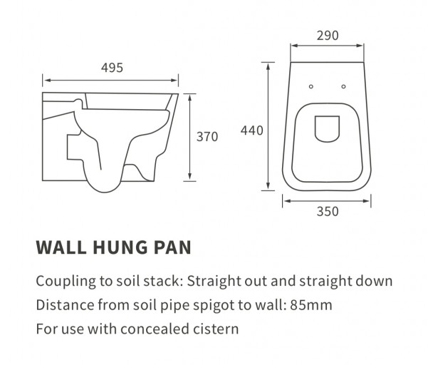 DIPTP0244Wall Hung Pan
