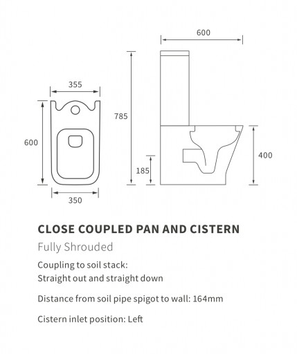 DIPTP0240Close Coupled Pan And Cistern Fully Shrouded