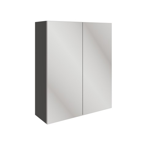 DIFT1580Valesso Oynx Grey Gloss 600mm 2 Door Mirrored Wall Unit