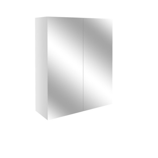DIFT1410Alba White Gloss 600mm 2 Door Mirrored Wall Unit