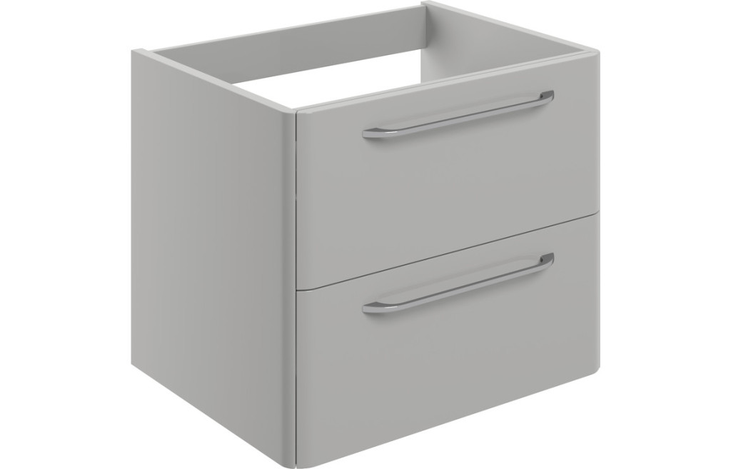 Kasai 594mm 2 Drawer Wall Unit (exc. Basin) - Grey Gloss