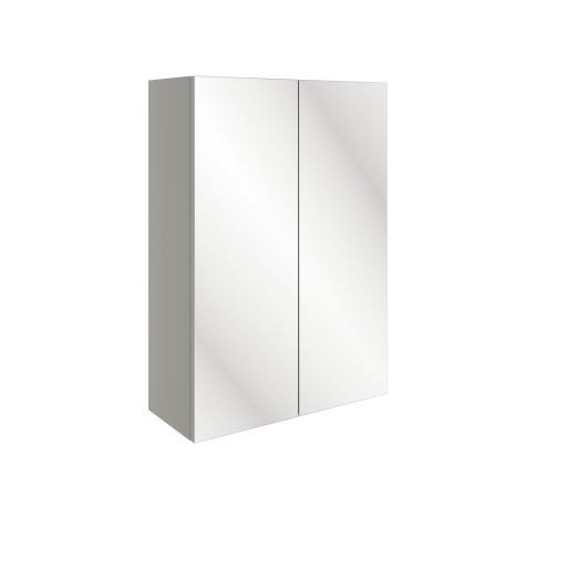 DIFT1576Pearl Grey Gloss 500mm 2 Door Mirrored Wall Unit