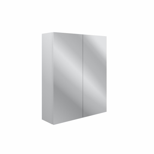 DIFT1728Benita Satin White Ash 600mm 2 Door Mirrored Wall Unit