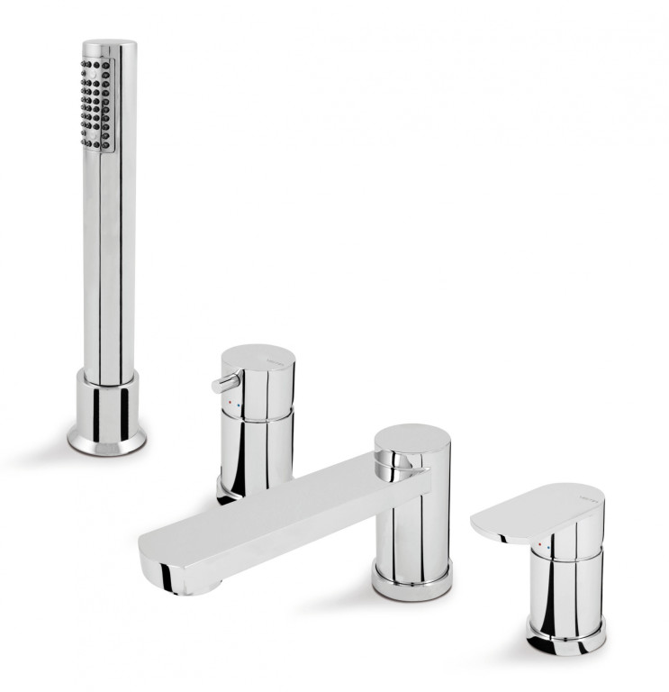 DITB1060Plavis 4 Hole Deck Mounted Bath Shower Mixer