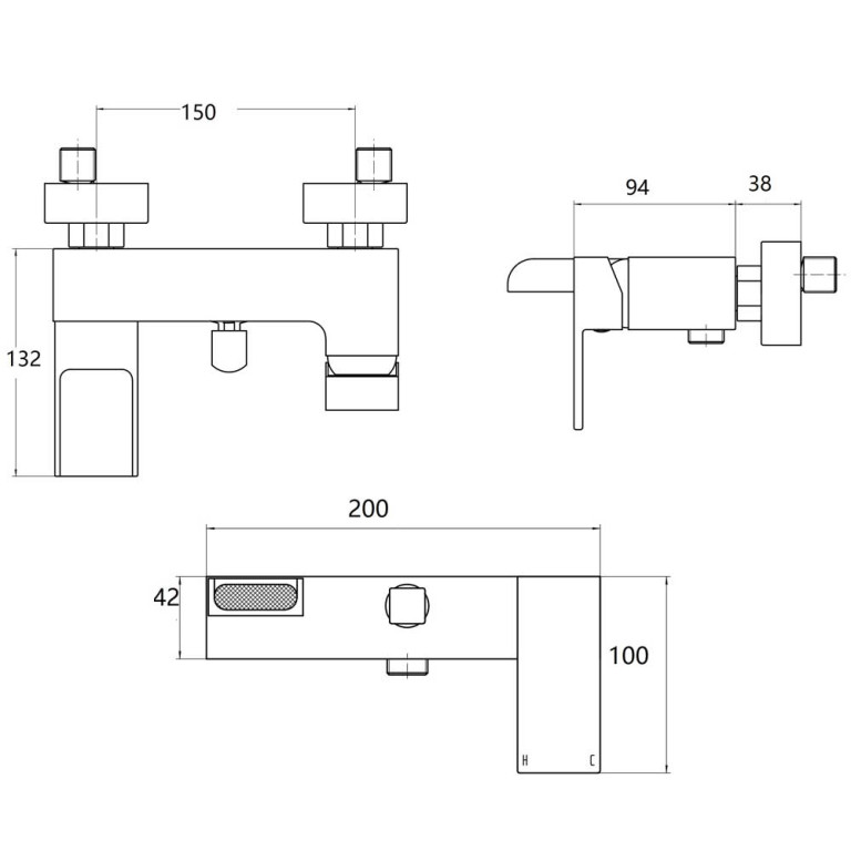 Arley Eazee Waterfall Wall Mounted Bath Shower Mixer
